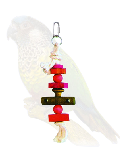 Colorful Wooden pendant parrot Toy 40*10cm