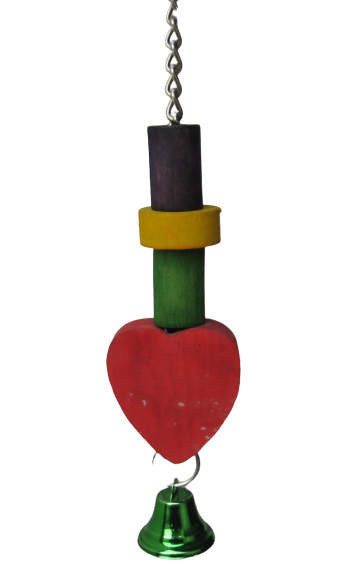Heart bell ring wood toy 27*7cm