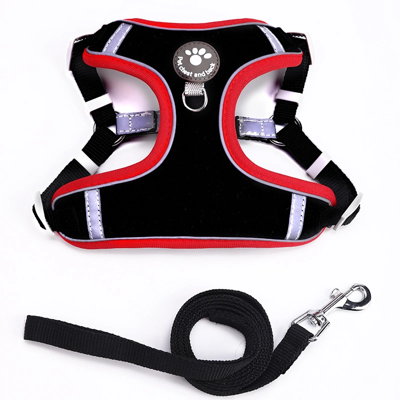 Pet Dog Cat Harness Leash Set - Black Small S:L120*1.5cm