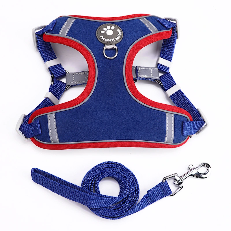 Pet Dog Cat Harness Leash Set - Blue M size, L120cm*W1.5cm