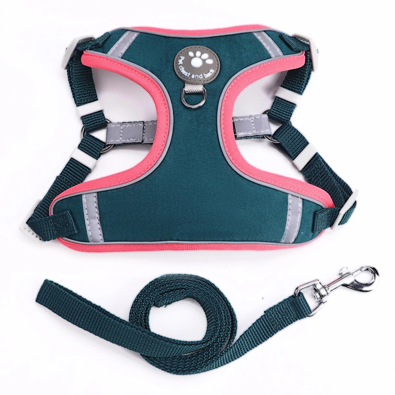 Pet Dog Cat Harness Leash Set - B Green L size, L120*1.5cm