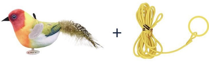 Bird Sounding Door Hanging Cat Teaser Golden Parakeet 10*5*6cm