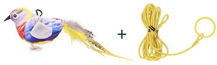 Bird Sounding Door Hanging Cat Teaser Yellow Ruddock 10*5*6cm