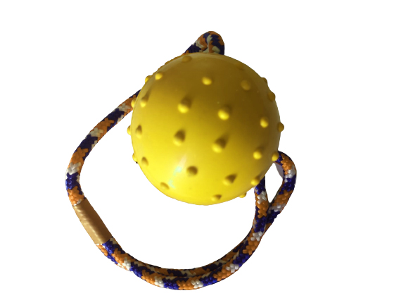 لعبة مضغ للكلاب على شكل كرة فقاعية 6 سم × 30 سم، صفراء