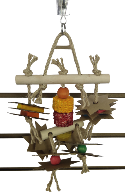 Natural Wooden Bird Toys with stars