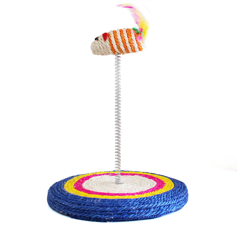 Pet spring toy cat scratcher with Mouse