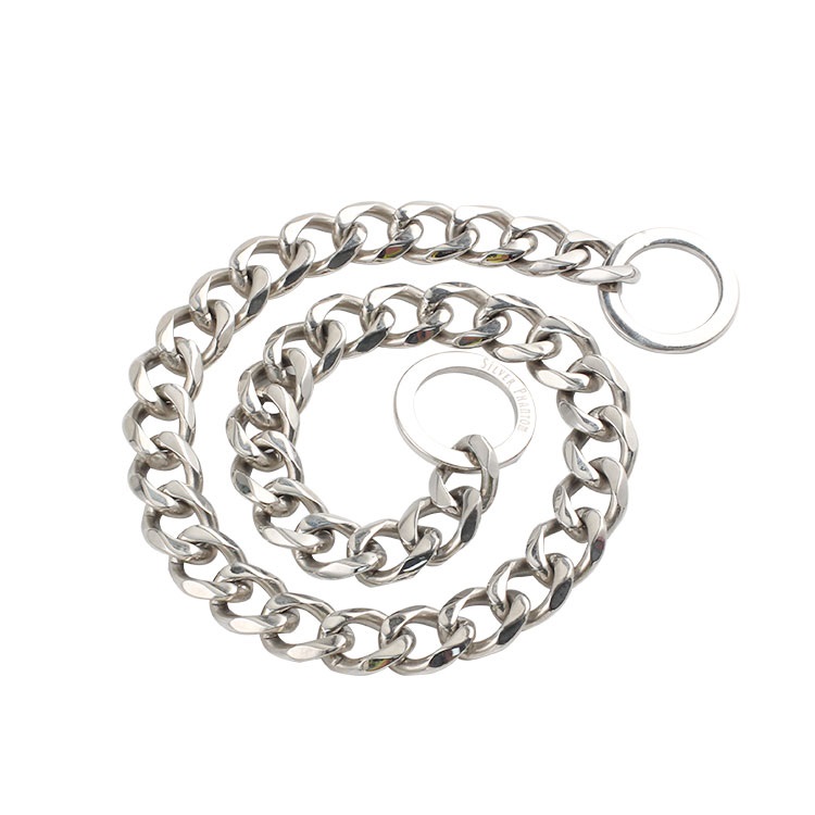 Training Silver Steel Chain Collar w:3.2cm, l: 60cm