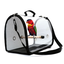 [69041023028BK] Black Portable Transparent Bird Travel Carrier size: L41*W23*H28cm