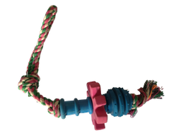 [6970899505204] Chew Toys Dog Ball with Rope 40cm Yellow